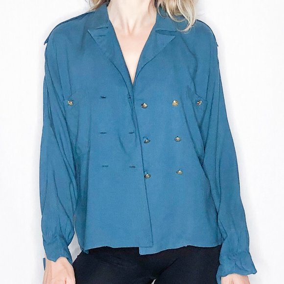 Vintage 80s Campagnie Internationale EXPRESS double breasted top. - Picture 6 of 13